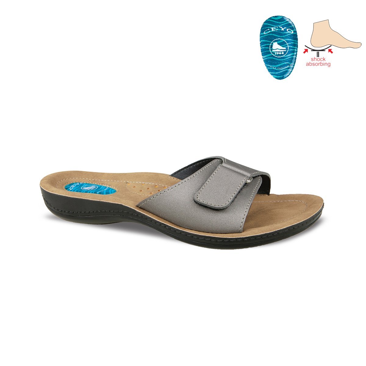 Ceyo Kadın Terlik 9808 - 15 (35 - 41) anatomik tabanlı ortopedik rahat günlük Terlik - CEYO KIBRIS