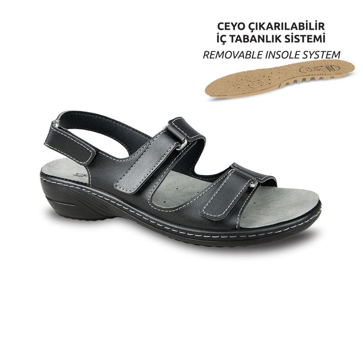 Ceyo Kadın Sandalet 9855 - 13 (35 - 41) anatomik tabanlı ortopedik rahat günlük Sandalet - CEYO KIBRIS