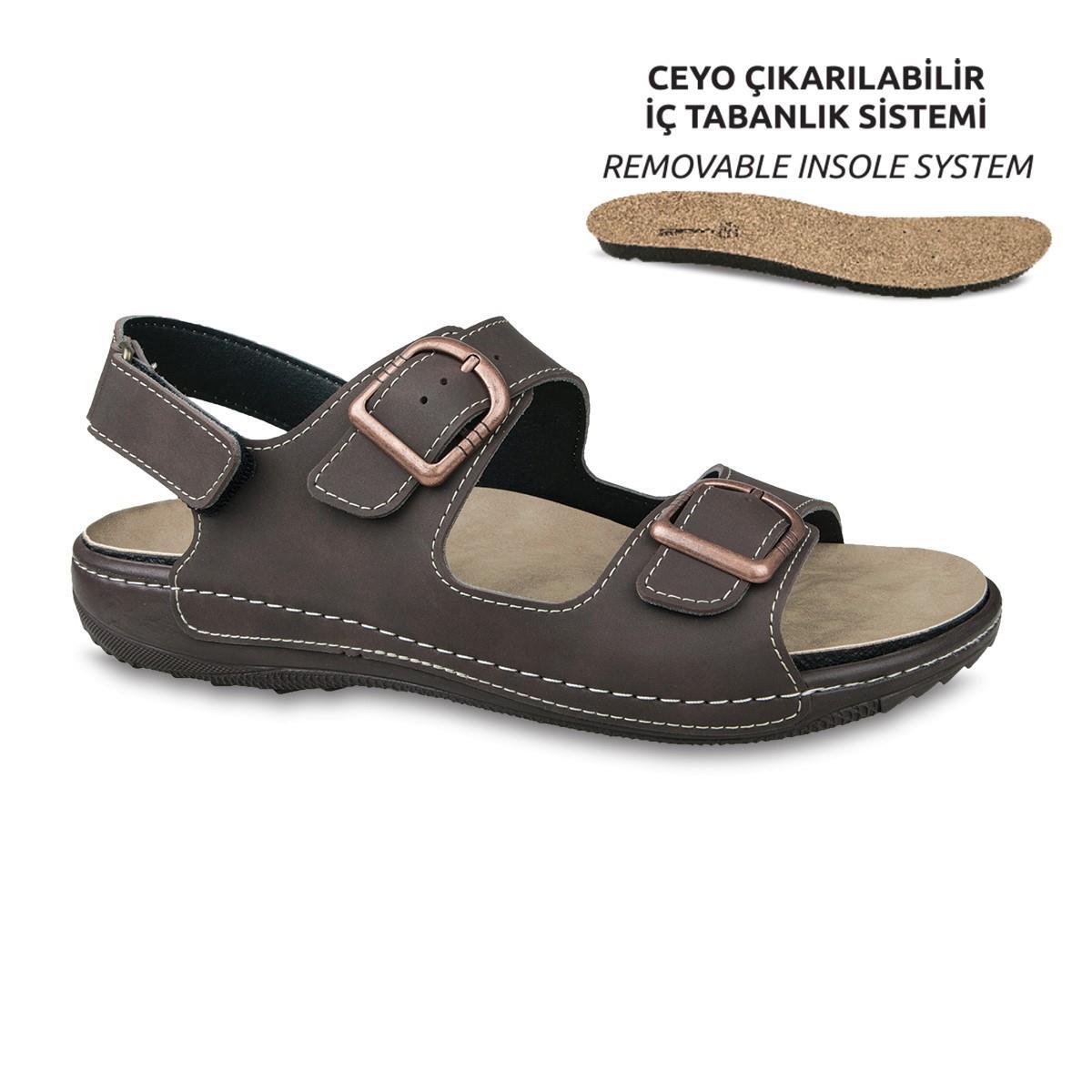 Ceyo Erkek Sandalet 9903 - 5 (40 - 46) anatomik tabanlı ortopedik rahat günlük Sandalet - CEYO KIBRIS