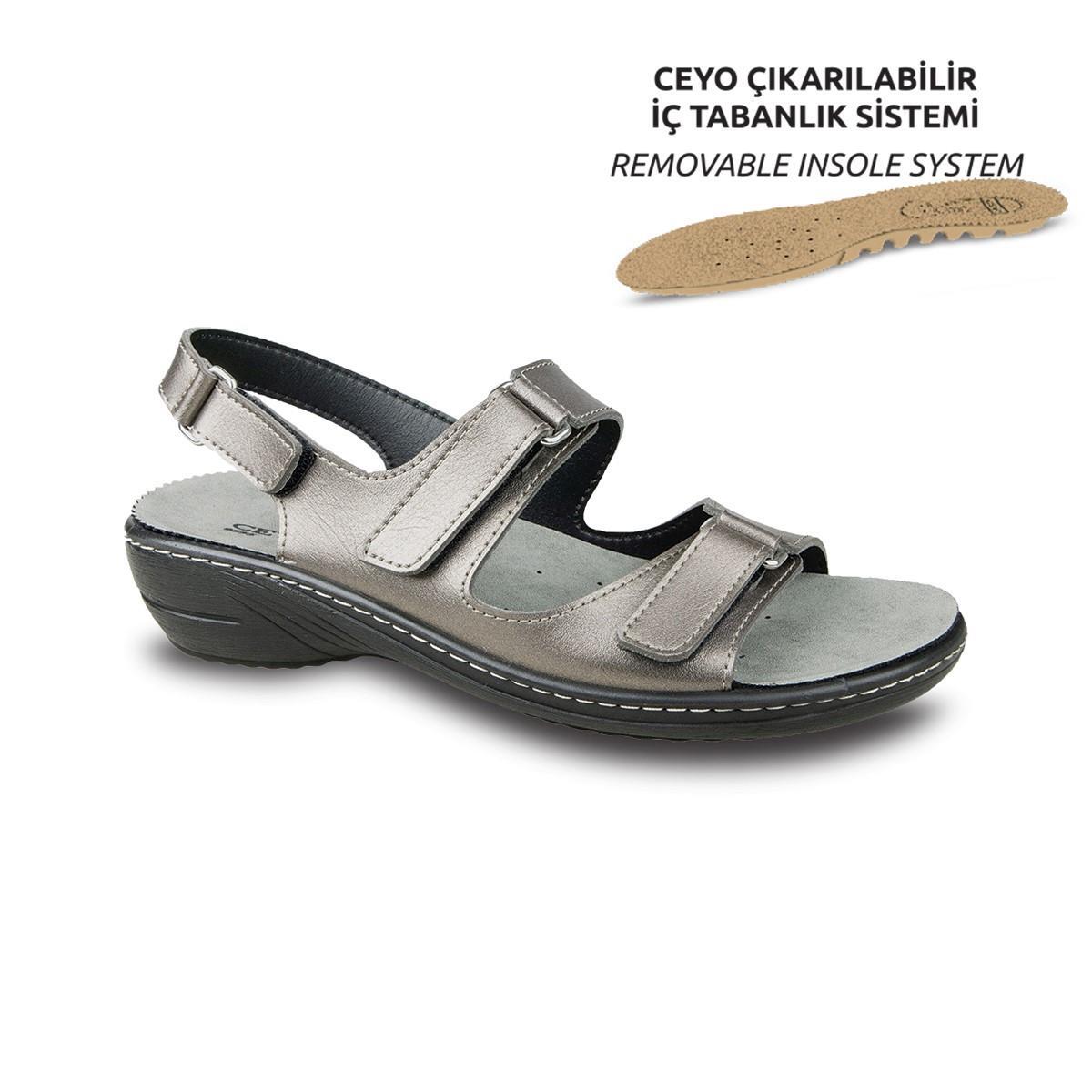 Ceyo Kadın Sandalet 9855 - 13 (35 - 41) anatomik tabanlı ortopedik rahat günlük Sandalet - CEYO KIBRIS