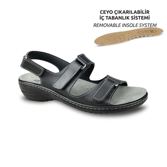 Ceyo Kadın Sandalet 9855 - 13 (35 - 41) anatomik tabanlı ortopedik rahat günlük Sandalet - CEYO KIBRIS